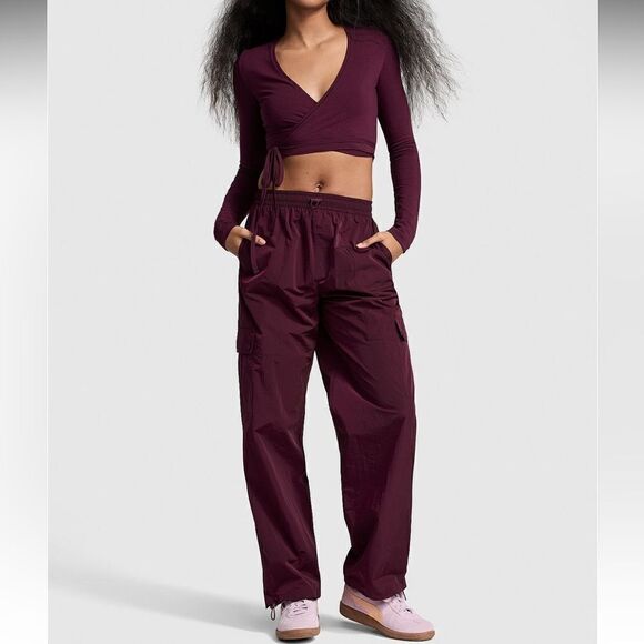PINK Victoria's Secret Pants - PINK Victoria’s Secret Parachute Cargo Pants, ColorWild Rose, New